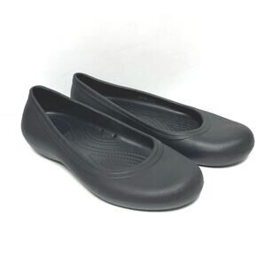 Crocs Women’s Size 8 Black Slip On Ballet Flat Comfortt Shoes